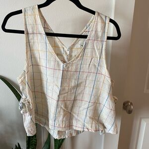 Madewell Multicolor Plaid Linen Tank Top
